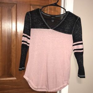 Girls pink and black long sleeve shirt